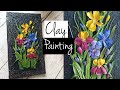 3D Floral Clay Painting On Canvas | Clay Mural Art | Clay Art On Canvas | Air Dry Clay
