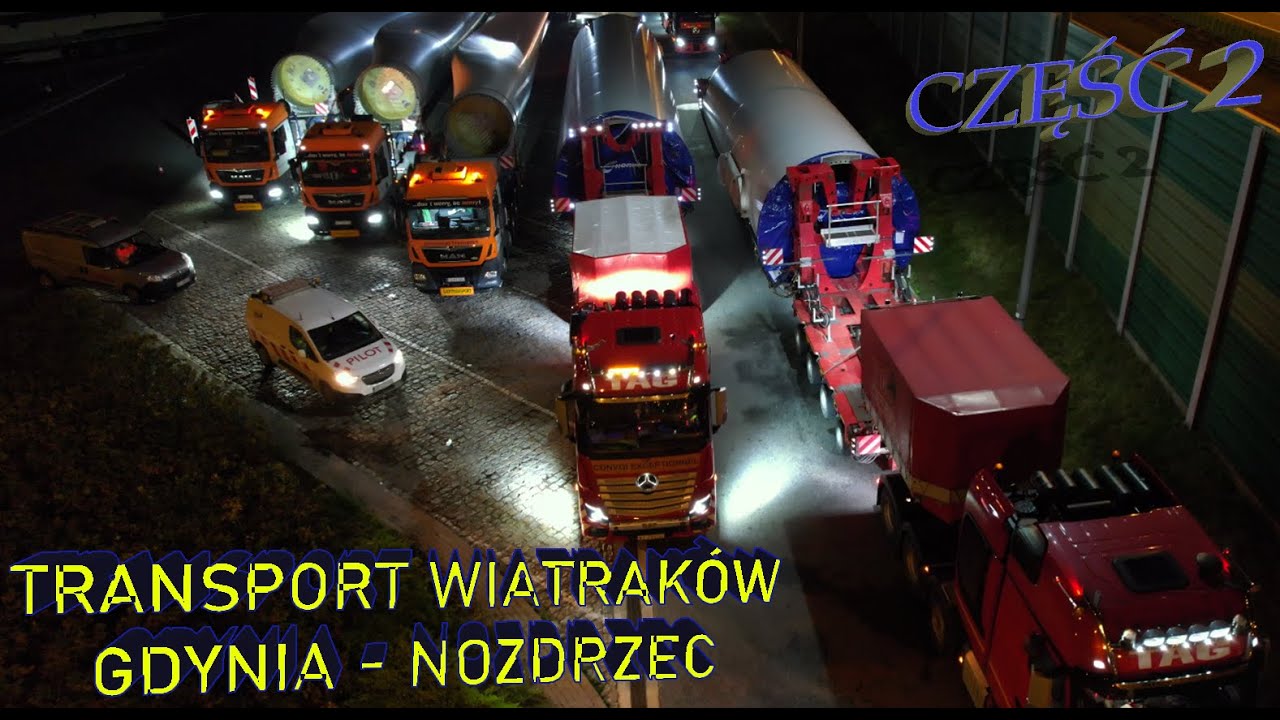 Transport Wiatraków Gdynia - Nozdrzec DJI AIR 2s  Megatransport gabarytowy, ponadgabarytowy Cz.2