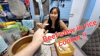 Trying recipes in our Polyfeng rice/multicooker. Biik makes stew in new rice cooker. #BiikandKuting screenshot 1