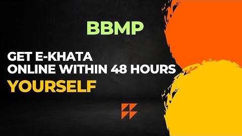 BBMP | Apply for E Khata in 4 Mins - English version