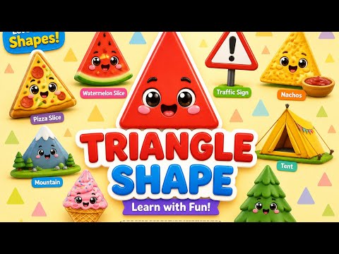 Learn Triangle Shape for Kids 🔺Triangle Objects in Real Life | Preschool Learning Educational Video
