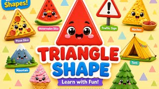 Learn Triangle Shape for Kids 🔺Triangle Objects in Real Life | Preschool Learning Educational Video