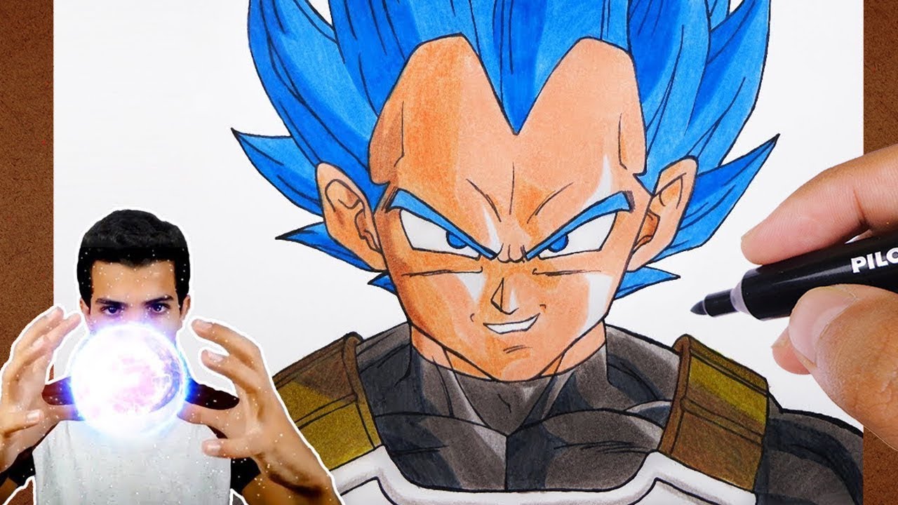 Como Desenhar Goku x Vegeta SSJ Blue Dragon Ball Super - How to