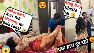 One Hand Distance On Hug Day 😢 II Irritating Prank Becomes Romantic Prank On Wife 🤣II Jims Kash