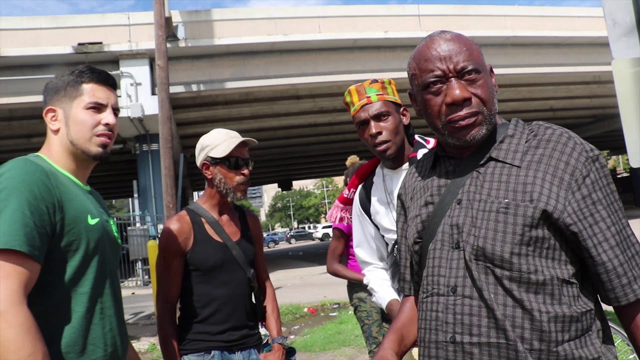 Helping the homeless in Downtown Houston.