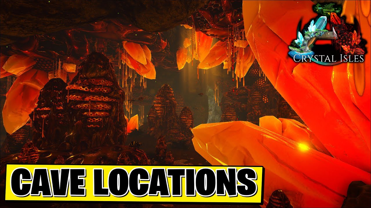 Ark Crystal Isles All Cave Locations Official Dlc Map Youtube
