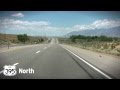 Driving U.S. Route 395 North through California State from Lone Pine. Time Lapse