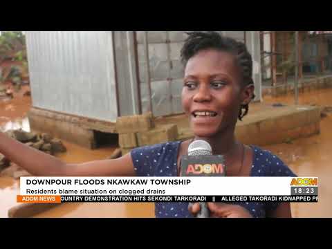 Downpour Floods Nkawkaw Township: Residents blame situation on clogged drains (22-9-21) Downpour Floods Nkawkaw Township: Residents blame situation on clogged drains (22-9-21)