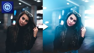 Blue Lighting Smoke Effect On ( Photoshop Touch ) Tutorial