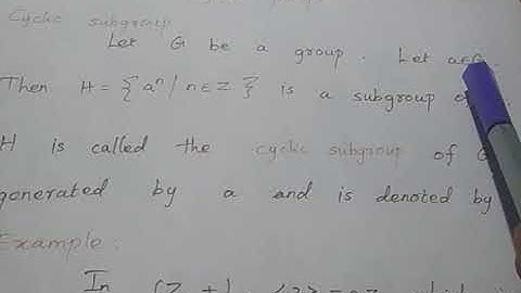 cyclic subgroup, generator, cyclic of group in tamil