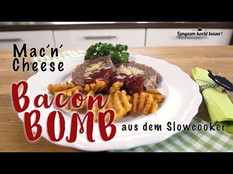 Aus dem Slowcooker: Mac&rsquo;n&rsquo;Cheese Bacon Bomb