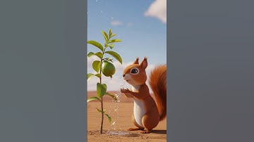 Squirrel watered the guava plant and saved it from drying up 😭 #ai #farmer #squirrel #shorts