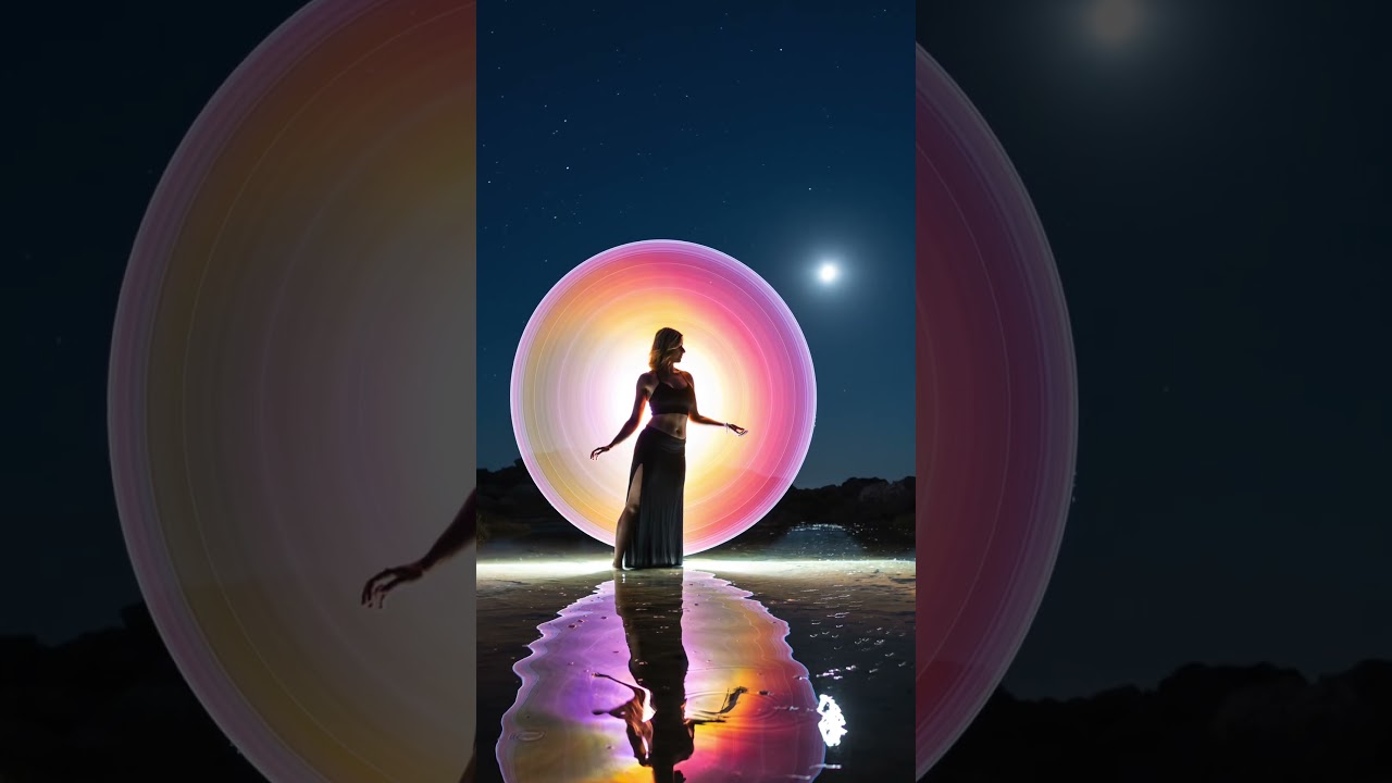 Full Moon Reflections: Antonella in the Sea