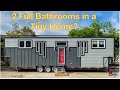 2 bathrooms  2 stand up bedrooms in this tiny home on wheels