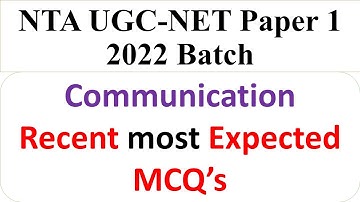 Communication - Recent Most Expected MCQ