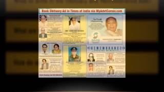 Obituary Ads in Times of India, Times of India Obituary Ad Rates - Myadvtcorner