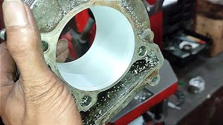 how to attach a 70mm liner to a 110cc cylinder block