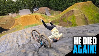 HUGE CRASHES RIDING MY MTB COMPOUND!!