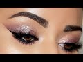 SOFT SPARKLY MAUVE MAKEUP TUTORIAL WITH WINGED EYELINER