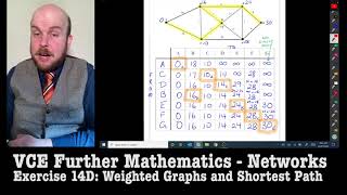 Further Maths: Networks - Dijkstra's Algorithm ("Box" Method) (Ex 14D) Part 2