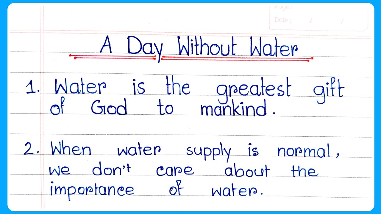 a day without water essay 400 words