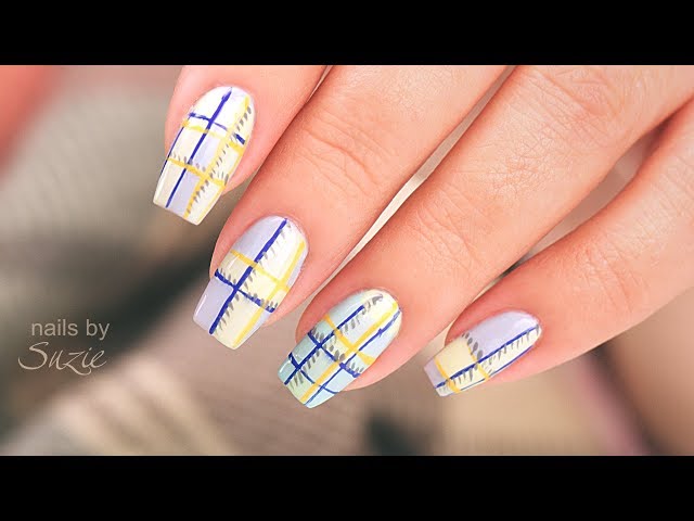 Plaid Inspired Nails using Drugstore Nail Polish