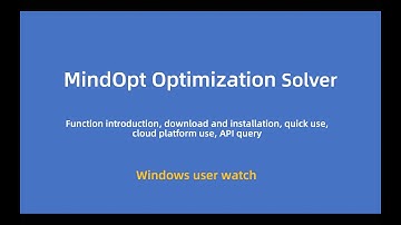 Installing and using Optimization Solver in Windows