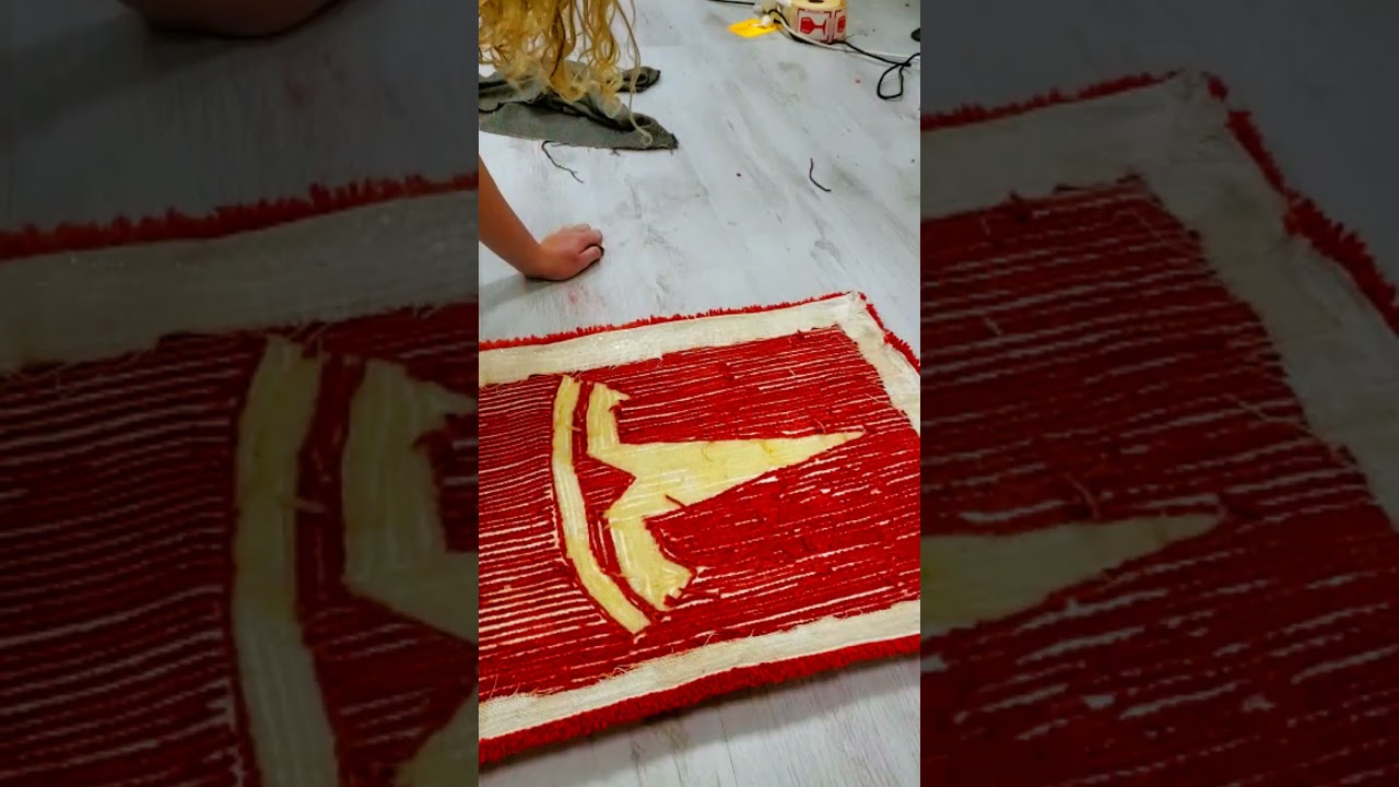 How to glue up a tufted rug! #tufting #custom #rugs #rugtok, Tufting