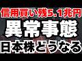 【警告】日本株信用買い残5.1兆円の時限爆弾の真相と今後のシナリオ