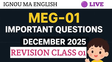 MEG 01 British Poetry Important Questions December 2025  | MEG 01 Important Notes