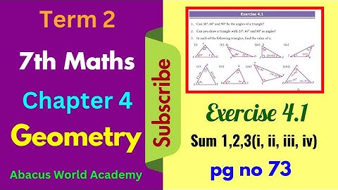 7th standard maths term 2 chapter 4 Geometry  Exercise 4.1 sum 1,2,3(i, ii, iii, iv) pg no 73