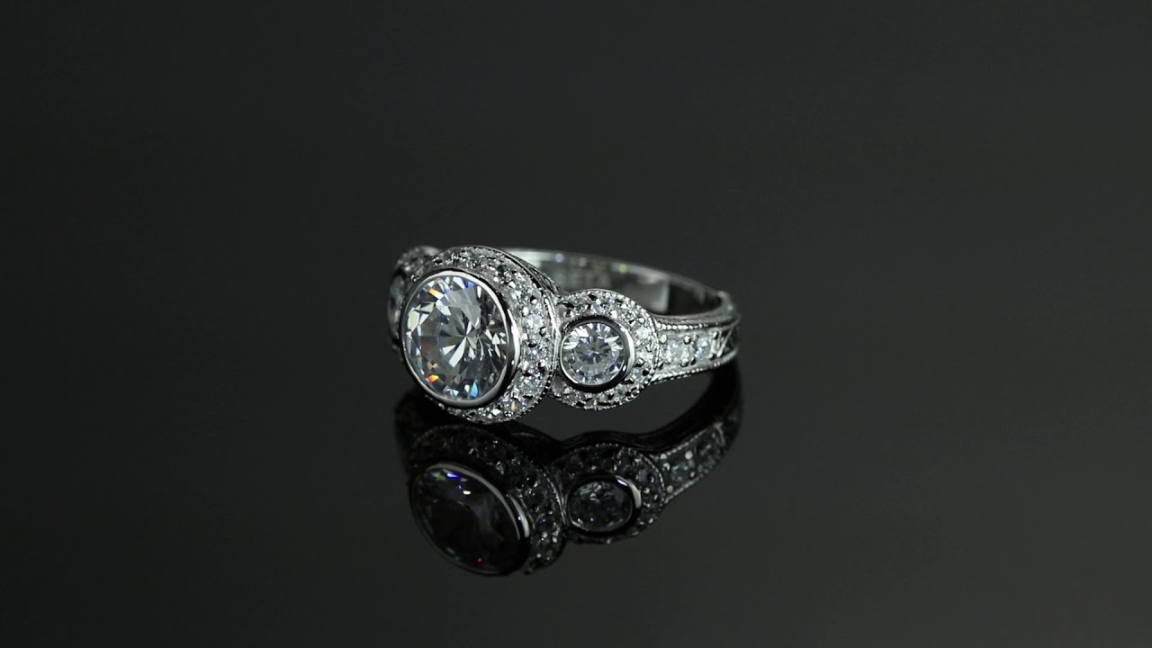 Item # 50088 - 3.10 TCW Round Cubic Zirconia Sterling Silver Anniversary Ring