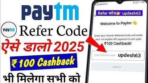 paytm referral code  kaise dale ! how to apply refer code in Paytm App Cashback ₹100 Paytm refer cod