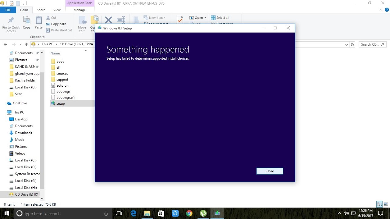 Setup has failed. Setup has failed