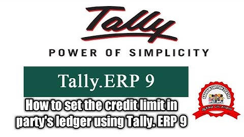 Tally ERP 9 - How to set credit limit in party