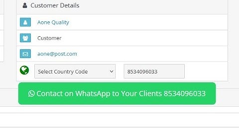 Country Code Pro with WhatsApp button for OpenCart3x Admin | Add country code to the client phone no