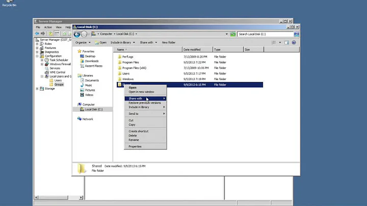 Shared Folders Windows Server 2008 R2