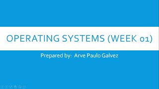 Operating System - (Week01)