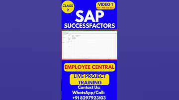 SAP SuccessFactors EC Training Online Tutorial Class 1 10th July 2025 #sapsuccessfactorstraining