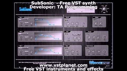SubSonic - Free VST synth - vstplanet.com