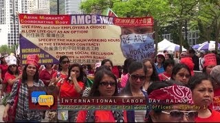 Overseas filipino workers in hong kong join international workers' day
rally