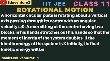 A horizontal circular plate is rotating about a vertical axis passing through its centre with an ang