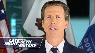 Seth’s brother, josh meyers, delivers his impersonation of
california governor gavin newsom. subscribe to late night:
http://bit.ly/latenightseth watch ...