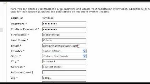 Change Site Administrator - Websiteforge Ecommerce Website