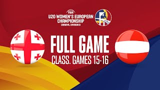 Georgia v Austria | Full Basketball Game | FIBA U20 Women's Euro Championship 2023