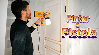 Como PINTAR PUERTAS a PISTOLA /Reforma entrada  Vlog Reformas