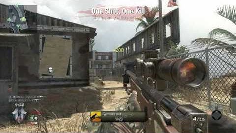 Call of Duty Black Ops - Few Nice L96A1 Shots on Firing Range (Team Deathmatch)