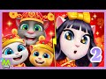 My Talking Tom Friends vs My Talking Angela 2.Лунный Новый Год у Питомцев.Какая Игра Круче