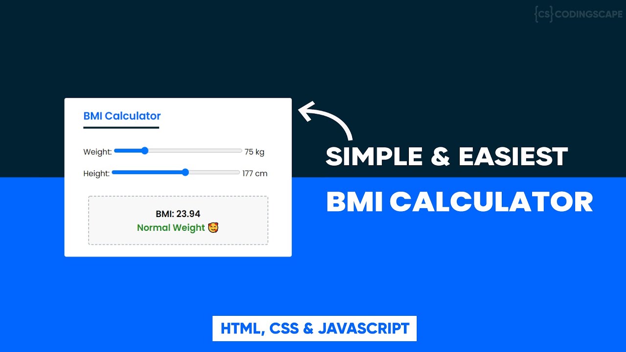 BMI Calculator : How to design Simple BMI Calculator using Javascript ...