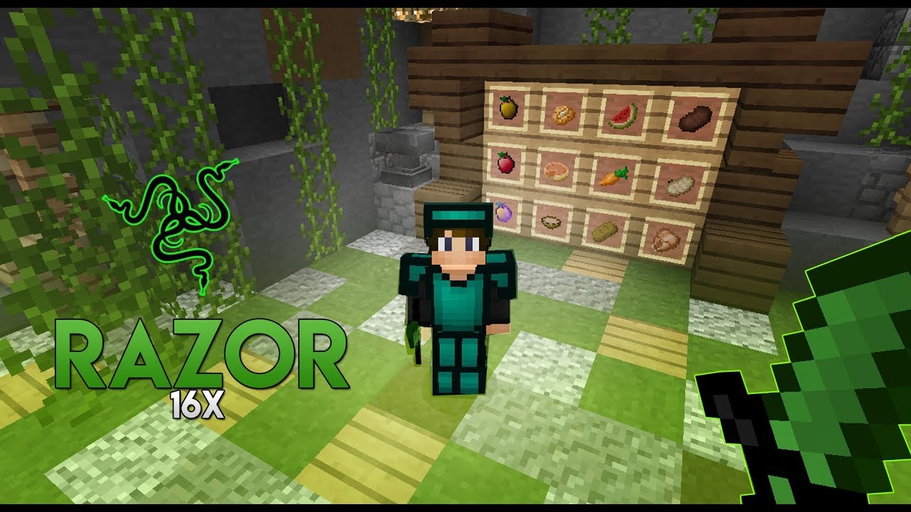 [1.2.8] Razer 16x [BOOST FPS++] Minecraft PE Texture Pack Showcase ...